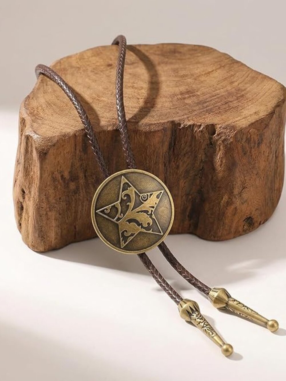 Rodeo Cowboy Leather Bolo Tie